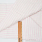 Light Pink + White Stripe Brushed Soft Woven Fabric - 64" x 94"