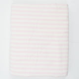 Light Pink + White Stripe Brushed Soft Woven Fabric - 64" x 94"