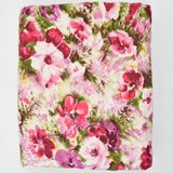 Pink, White + Green Floral Print Diamond Quilted Fabric with Pink Lining - 36" x 106"