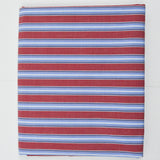 Red, Blue + White Stripe Woven Shirting Fabric - 58" x 72"