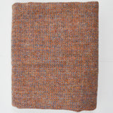Brown, Green, Blue + Orange Plaid Wooly Woven Fabric - 30" x 78"