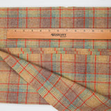 Red, Green + Yellow Plaid Wooly Woven Fabric - 54" x 72"