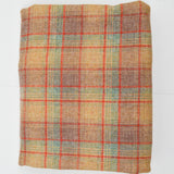 Red, Green + Yellow Plaid Wooly Woven Fabric - 54" x 72"