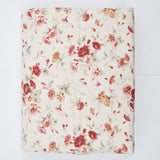 White, Red + Beige Floral Print Cotton Canvas Woven Fabric - 56" x 144"