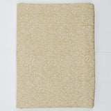 White + Beige Leaf Print Woven Fabric - 44" x 144"