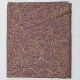 Brown Sheer Tulle Fabric with Gold Glitter Floral Print - 64" x 78"