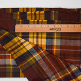 Brown, White + Yellow Plaid Soft Flannel Woven Fabric - 58" x 72"