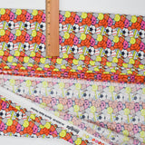 Orange, White, Yellow + Pink Sports Balls Print Quilting Weight Woven Fabric - 44" x 184"