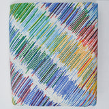 White + Rainbow Stripe Print Knit Fabric - 60" x 88"