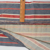Blue, Red + White Stripe Twill Woven Fabric - 22" x 120"