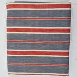 Blue, Red + White Stripe Twill Woven Fabric - 22" x 120"