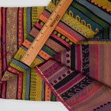 Colorful Patterned Stripe Jacquard Woven Upholstery Fabric - 39" x 58"