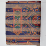 Blue, Orange, Red + Green Striped Jacquard Woven Upholstery Fabric - 54" x 72"