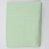 White + Green Stripe Print Quilting Weight Woven Fabric - 46" x 112"