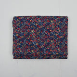Navy Blue, Red + Yellow Floral Print Quilting Weight Woven Fabric - 44" x 110"