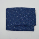 Blue + White Floral Print Quilting Weight Woven Fabric - 44" x 104"