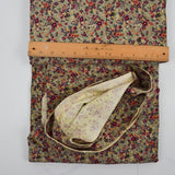 Green, Maroon, Orange + Yellow Floral Print Corduroy Fabric - 45" x 124"