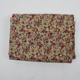 Green, Maroon, Orange + Yellow Floral Print Corduroy Fabric - 45" x 124"