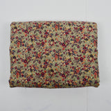 Green, Maroon, Orange + Yellow Floral Print Corduroy Fabric - 46" x 144"