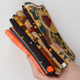 Brown, Black + Orange Halloween Quilting Weight Woven Fabric Bundle