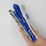 Blue + White Hannukah Quilting Weight Woven Fabric Bundle