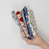 Red, White + Blue Apple Print Quilting Weight Woven Fabric Bundle