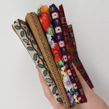 Brown, Red + Green Woven Fabric Bundle