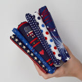 Red, White + Blue Patriotic Quilting Weight Woven Fabric Bundle