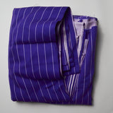 Purple + White Striped Thick Twill Woven Fabric - 44" x 8 Yards Default Title