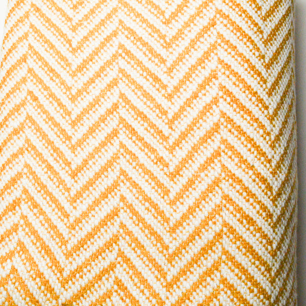 Butterscotch Yellow + White Chevron Thick Wool-Blend Woven Fabric - 58" x 144" Default Title