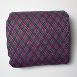 Pink + Gray Diamond Pattern Knit Fabric - 68" x 336"