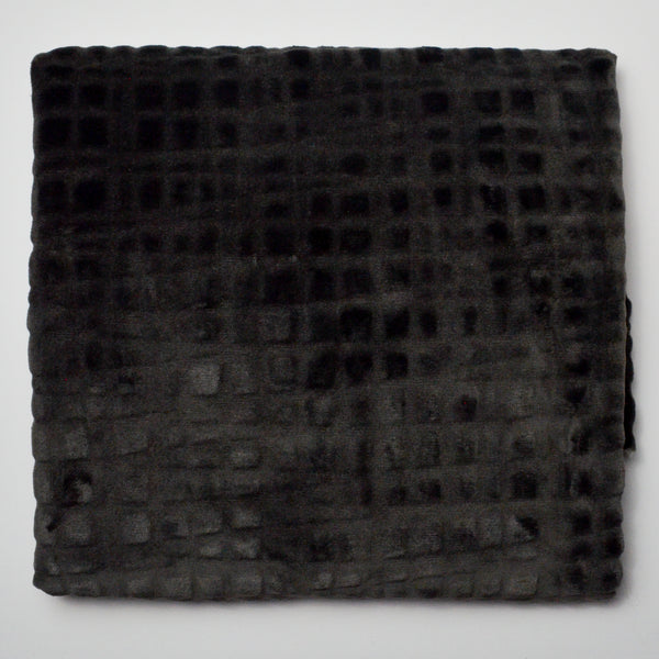 Dark Grey Textured Velvet Fabric - 56" x 70"