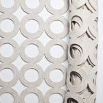 Beige-Gray Cutout Circles Thick Felt Fabric - 36" x 96"