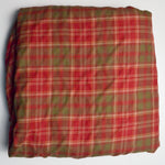 Red + Olive Green Plaid Woolly Woven Fabric - 56" x 180"