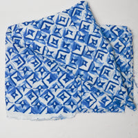 Blue + White Printed Drapey Woven Fabric - 54" x 82"