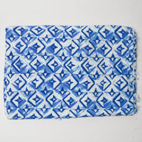 Blue + White Printed Drapey Woven Fabric - 54" x 82"