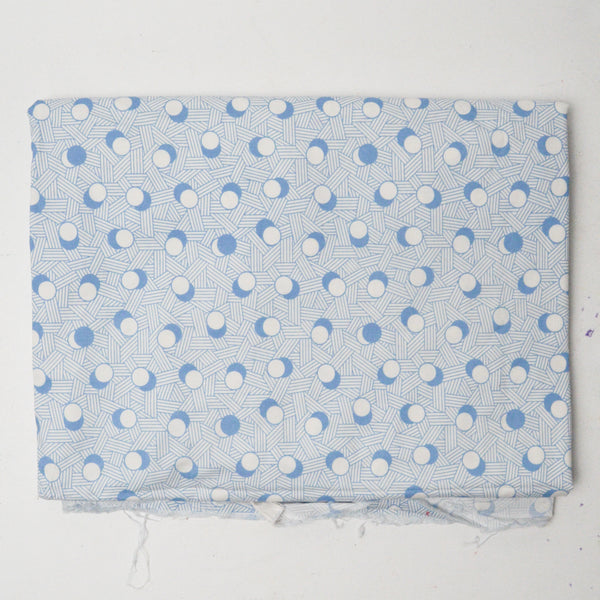 Blue + White Dot Print Quilting Cotton Fabric - 43" x 60"