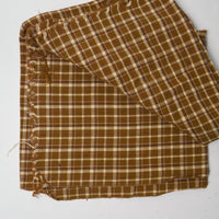 Brown Plaid Woven Shirting Fabric - 44" x 50"