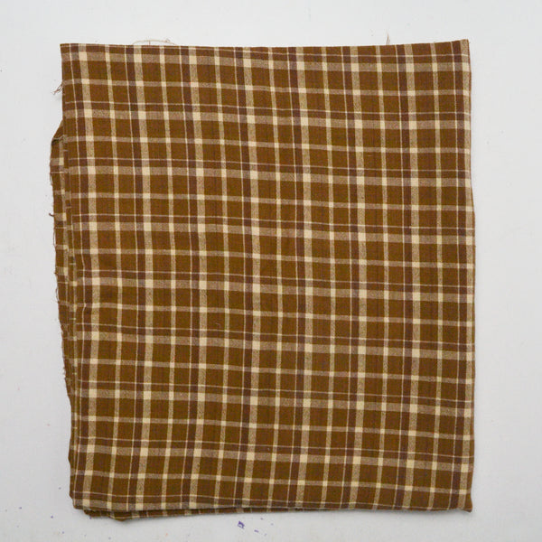 Brown Plaid Woven Shirting Fabric - 44" x 50"