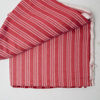 Pink + Red Gradient Striped Woven Upholstery Fabric - 54" x 94"