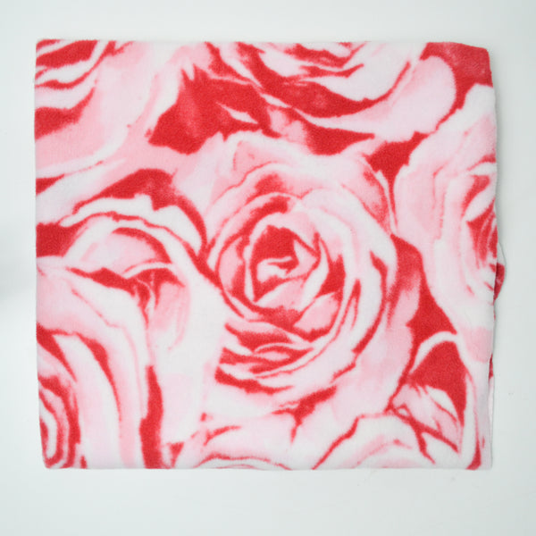 Pink Rose Fleece Fabric - 36" x 64"