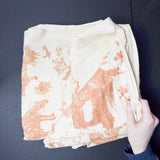 Off-White + Burnt Orange Toile Print Woven Drapery Fabric - 56" x 164"