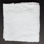 White Wavy Striped Cut PIle Terrycloth Fabric - 40" x 45"