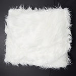 Long White Faux Fur Fabric - 24" x 27"