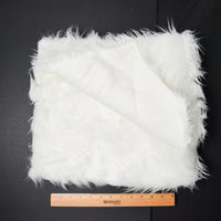 Long White Faux Fur Fabric - 24" x 27"