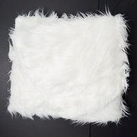 Long White Faux Fur Fabric - 24" x 27"
