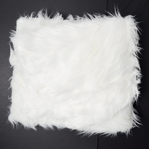 Long White Faux Fur Fabric - 24" x 27"