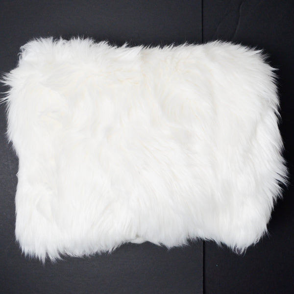 Long White Faux Fur Fabric - 33" x 38"