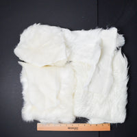 Long White Faux Fur Fabric Scraps