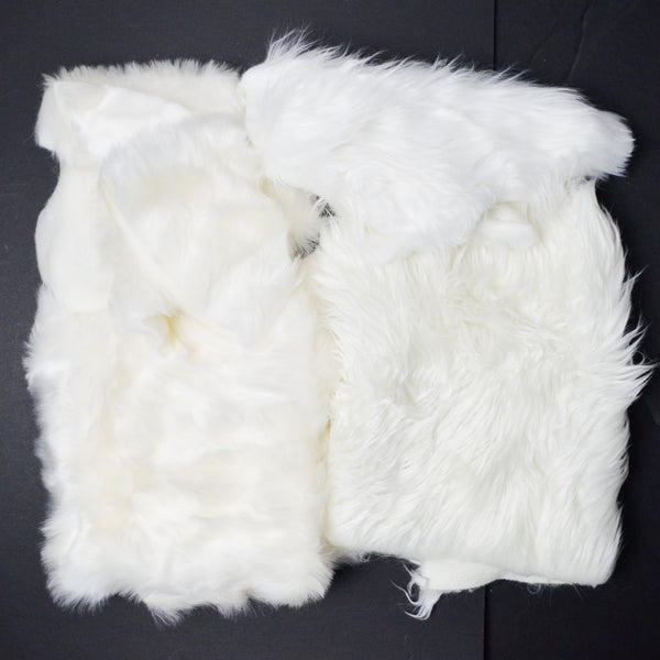 Long White Faux Fur Fabric Scraps